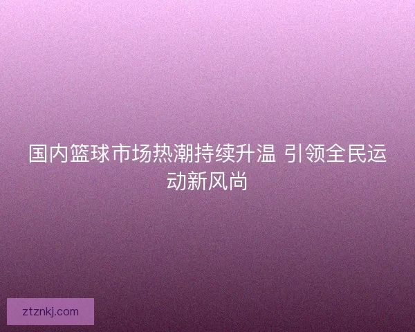 国内篮球市场热潮持续升温 引领全民运动新风尚