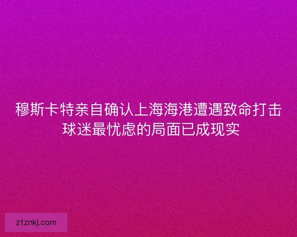 穆斯卡特亲自确认上海海港遭遇致命打击 球迷最忧虑的局面已成现实